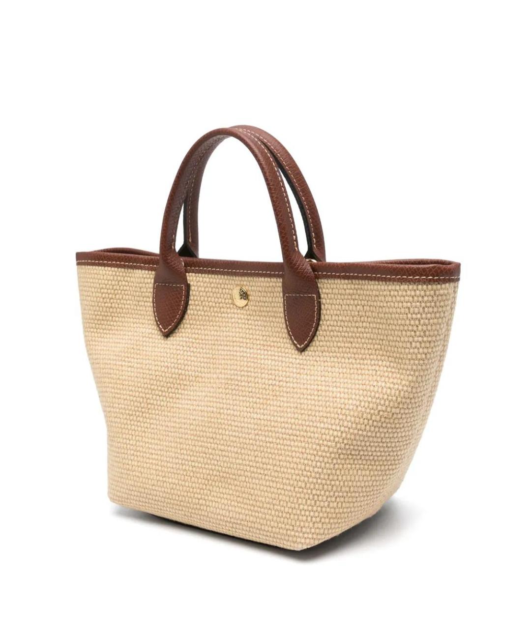 LONGCHAMP Бежевая кожаная сумка тоут, фото 3