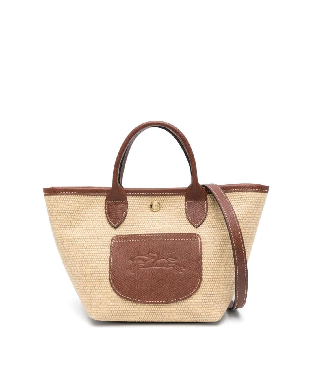 LONGCHAMP Бежевая кожаная сумка тоут, фото 1
