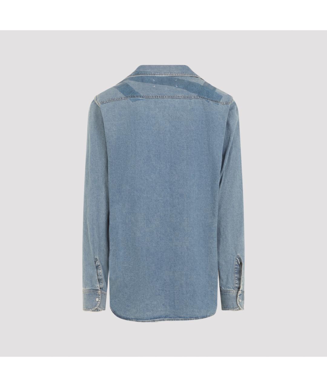 MAISON MARGIELA Голубая хлопковая кэжуал рубашка, фото 3