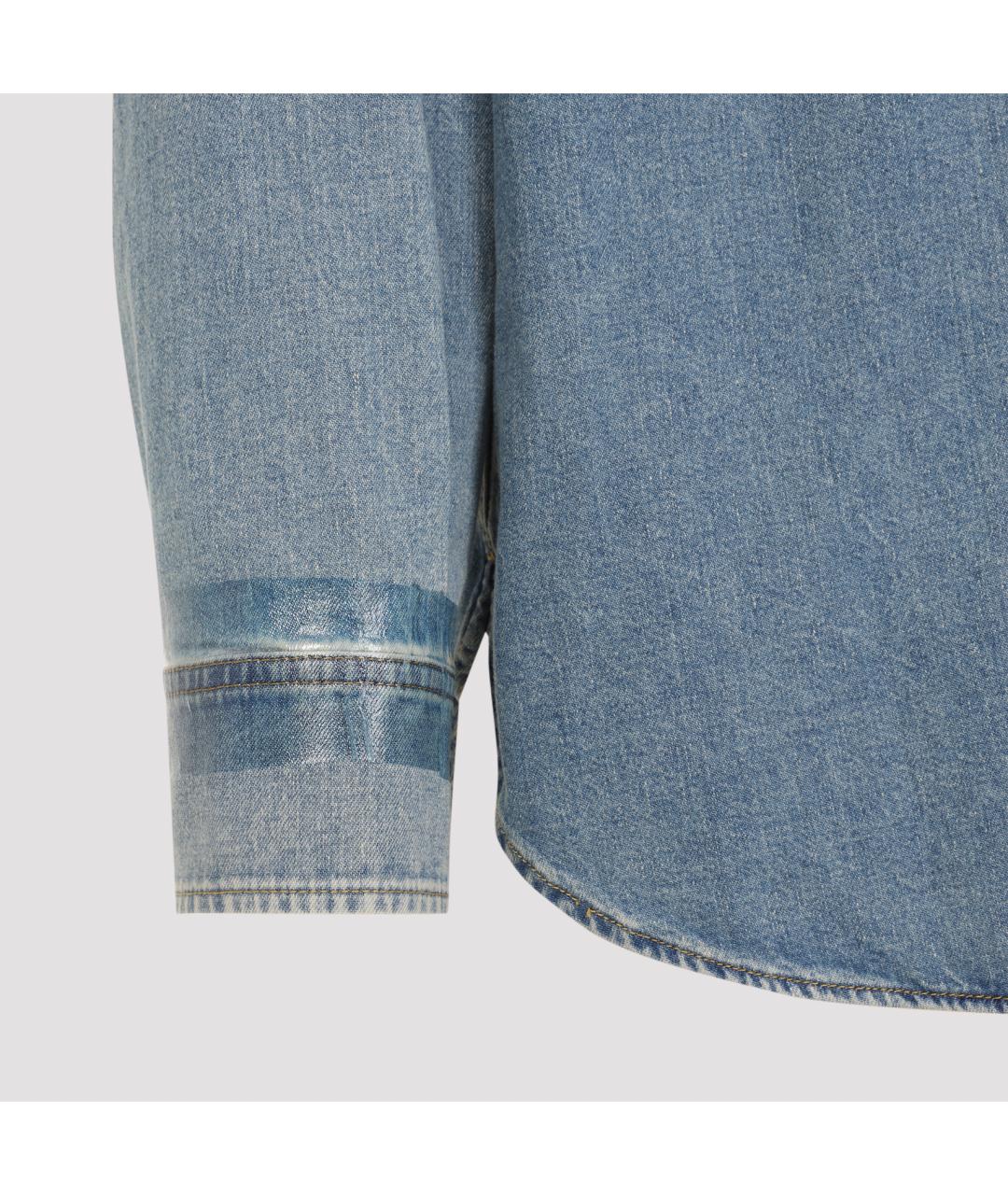 MAISON MARGIELA Голубая хлопковая кэжуал рубашка, фото 4