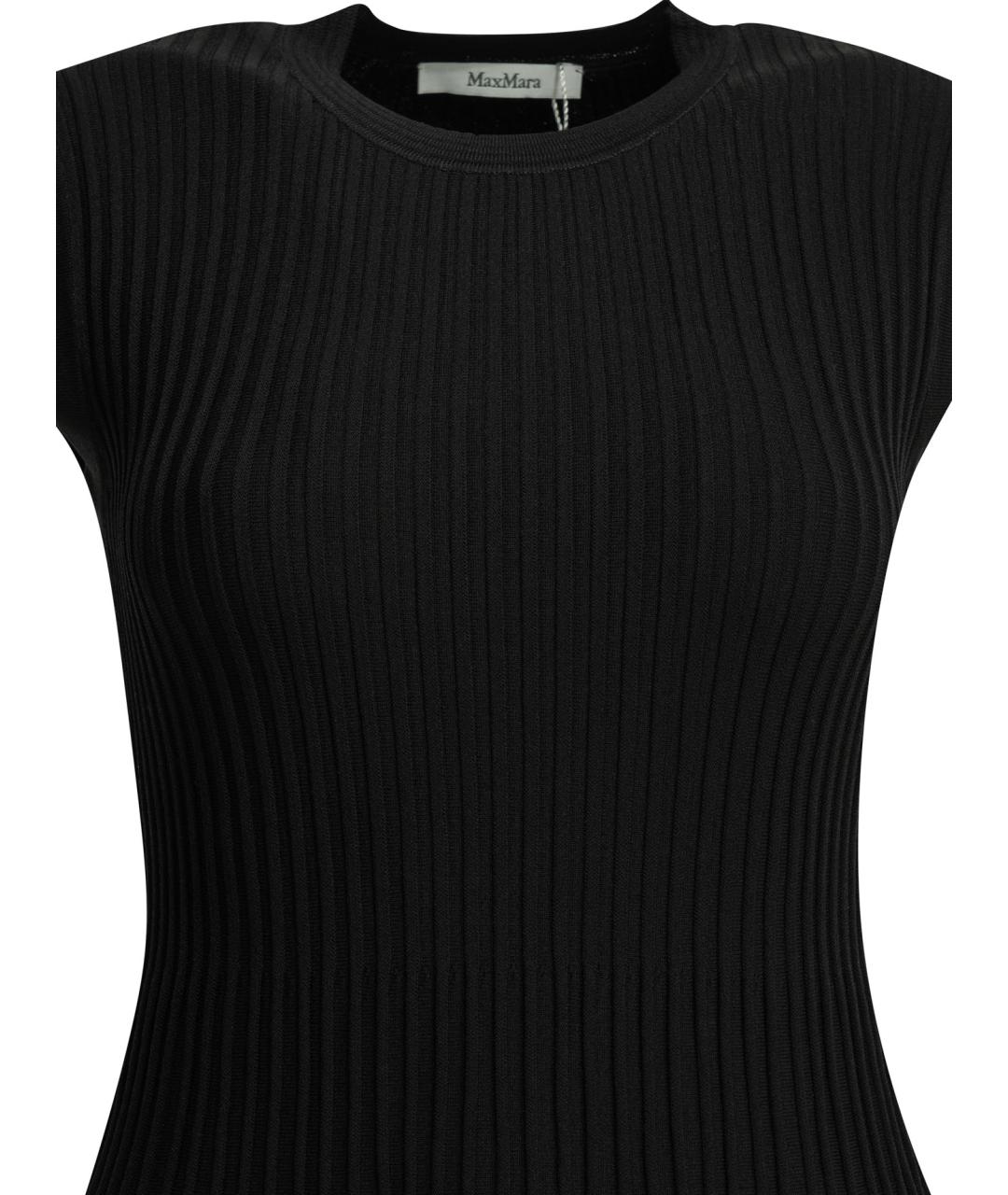 MAX MARA Черное вискозное повседневное платье, фото 3