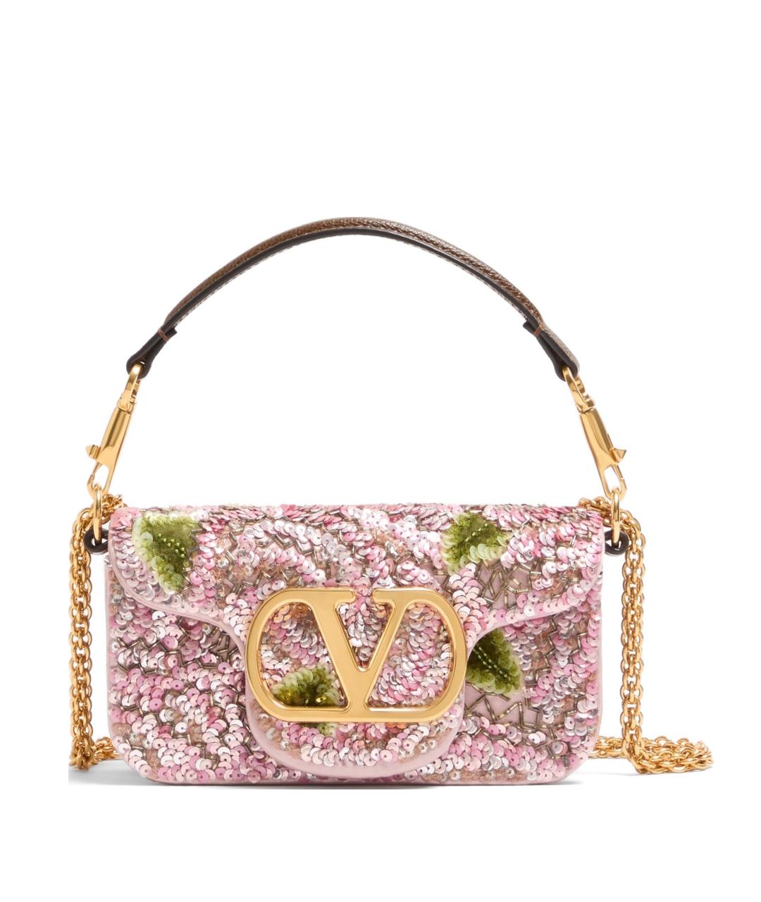 VALENTINO Розовая шелковая сумка через плечо, фото 1