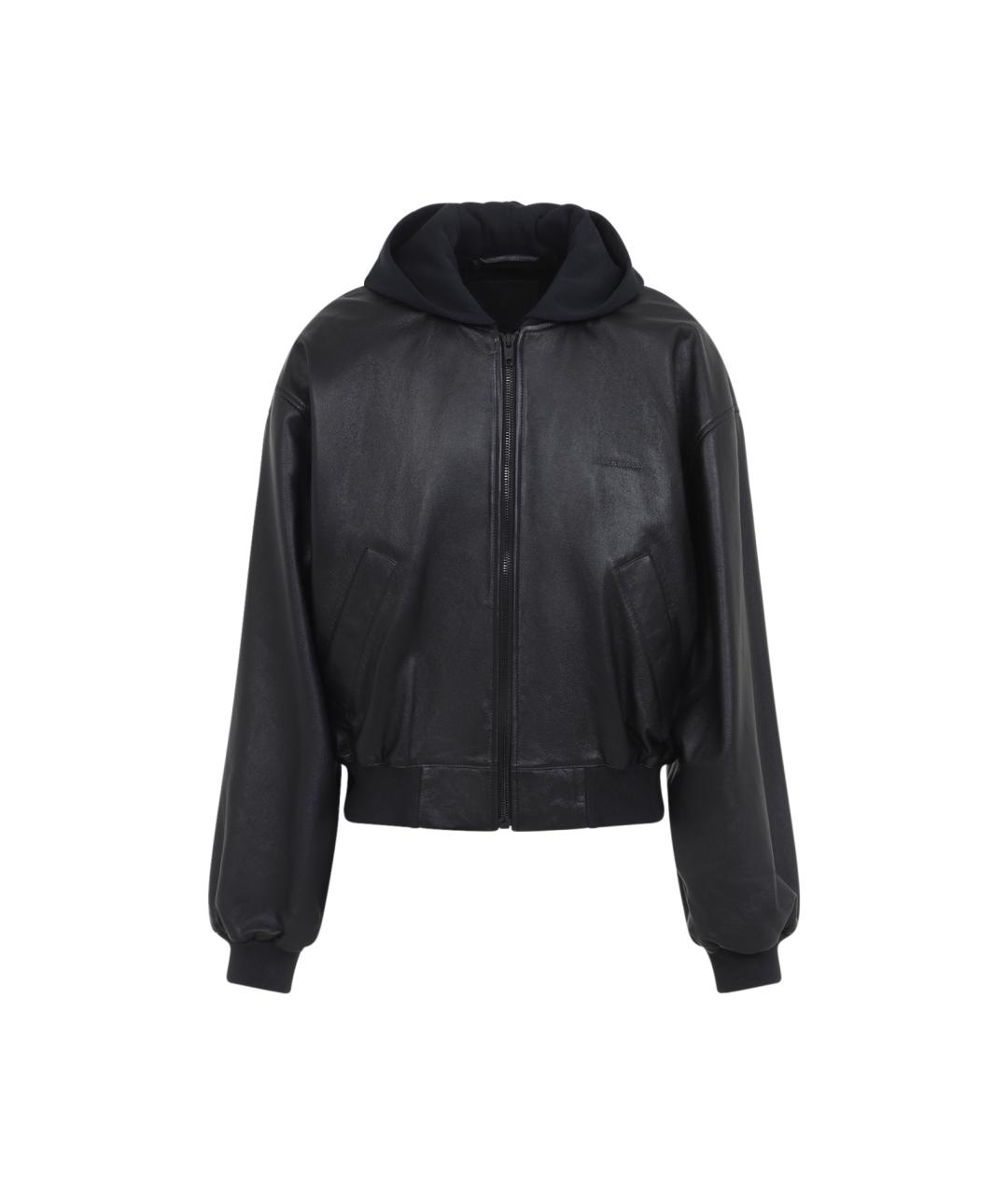 BALENCIAGA Черная кожаная куртка, фото 1