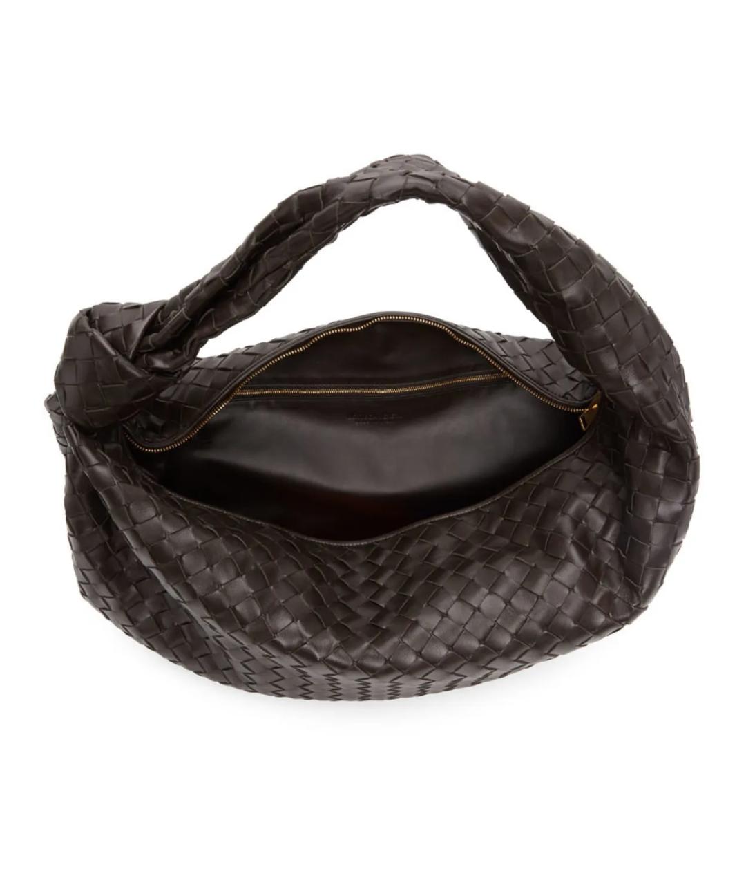 BOTTEGA VENETA Коричневая кожаная сумка через плечо, фото 4