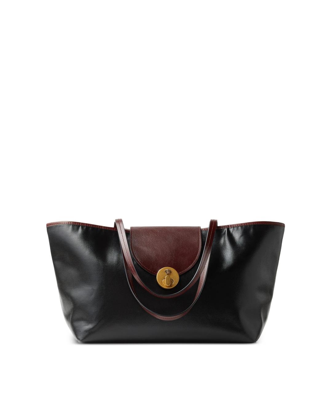 VERSACE Черная кожаная сумка тоут, фото 1