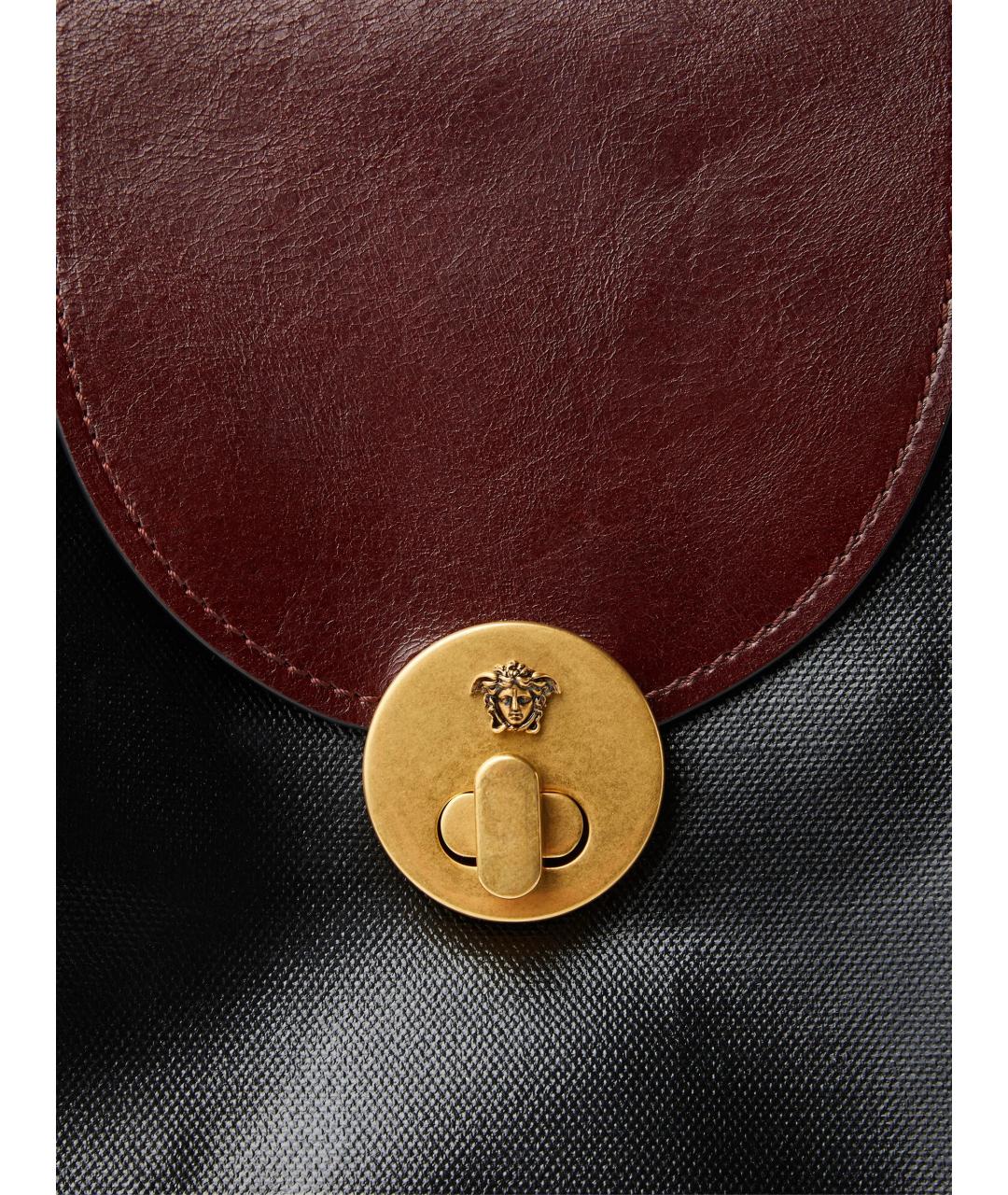VERSACE Черная кожаная сумка тоут, фото 3