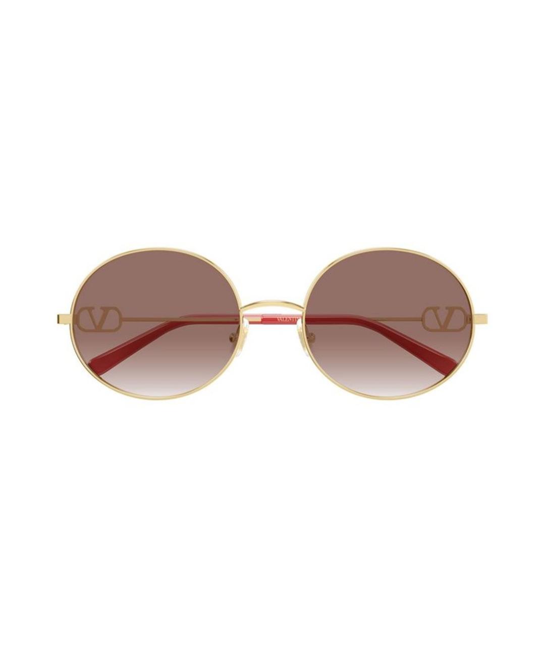 VALENTINO Золотые металлические солнцезащитные очки, фото 2
