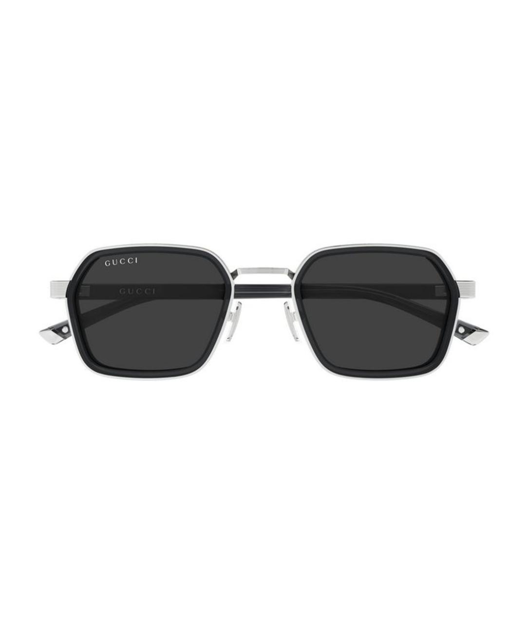 GUCCI Серебряные металлические солнцезащитные очки, фото 2