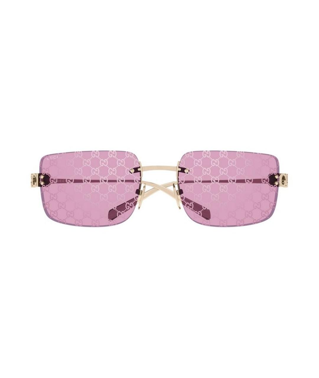 GUCCI Розовые металлические солнцезащитные очки, фото 2