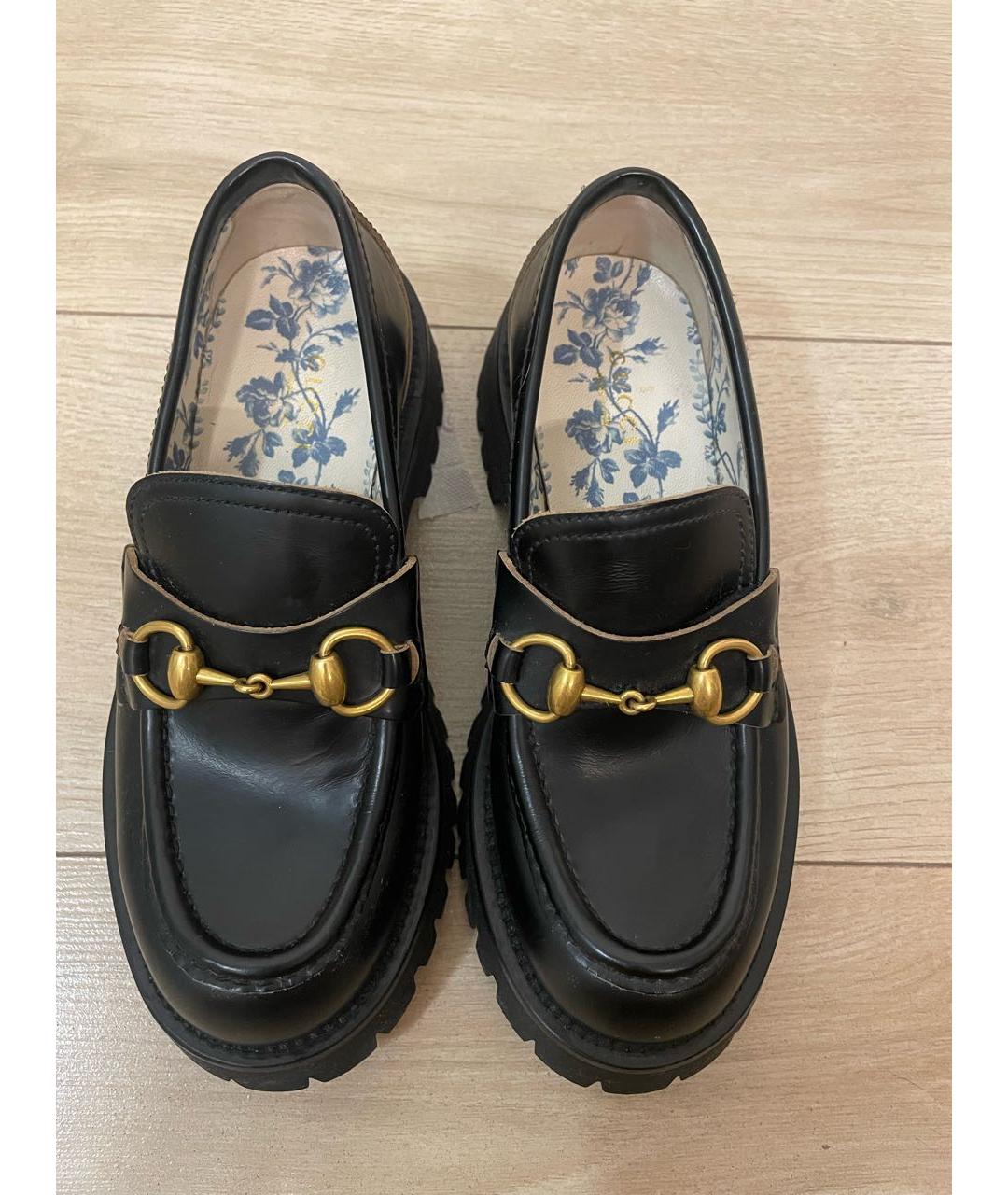GUCCI Черные кожаные лоферы, фото 2
