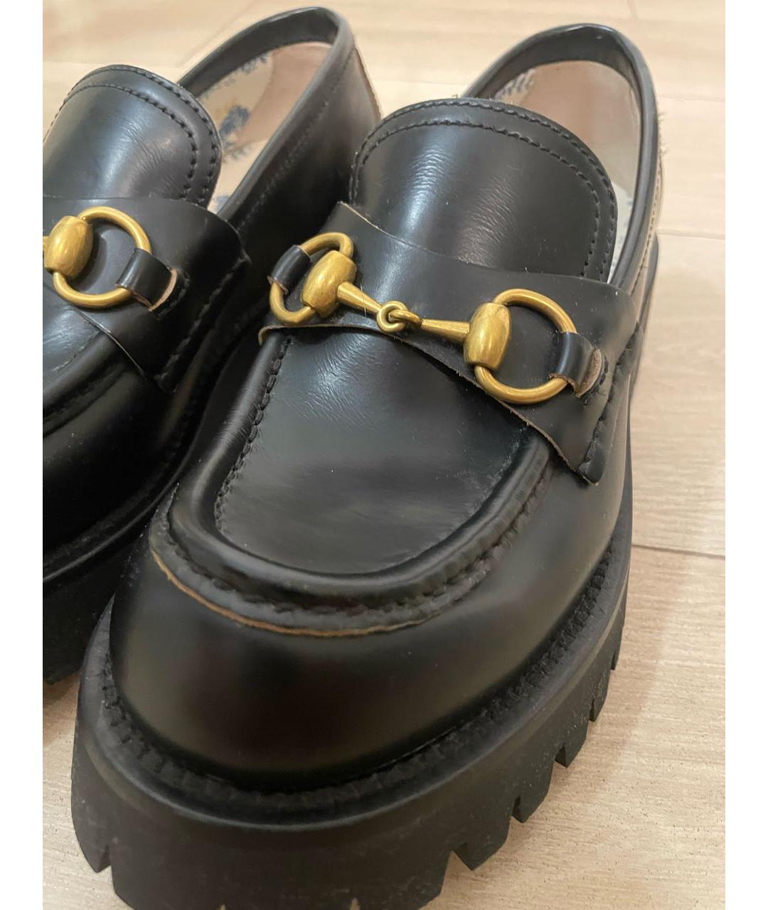 GUCCI Черные кожаные лоферы, фото 8