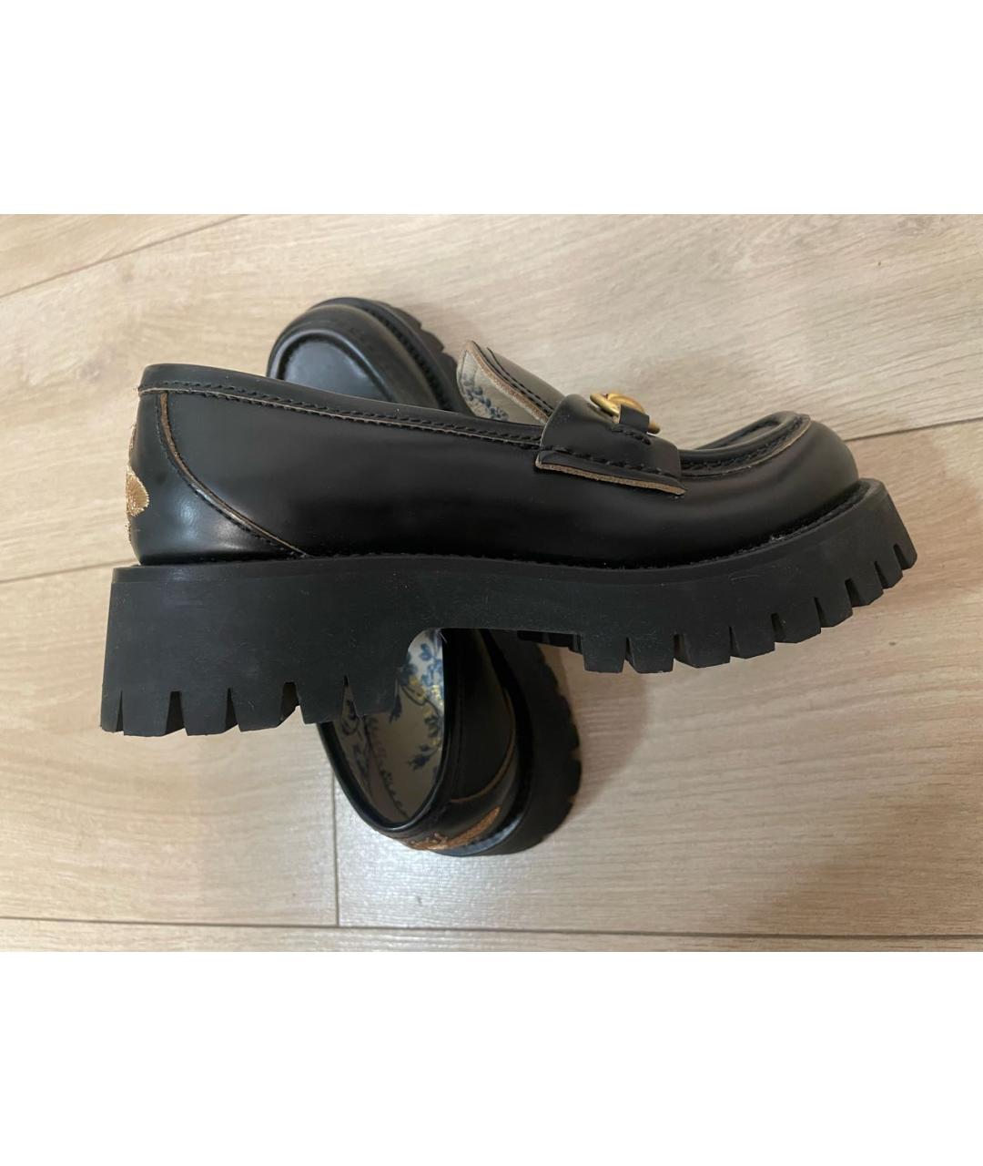 GUCCI Черные кожаные лоферы, фото 9