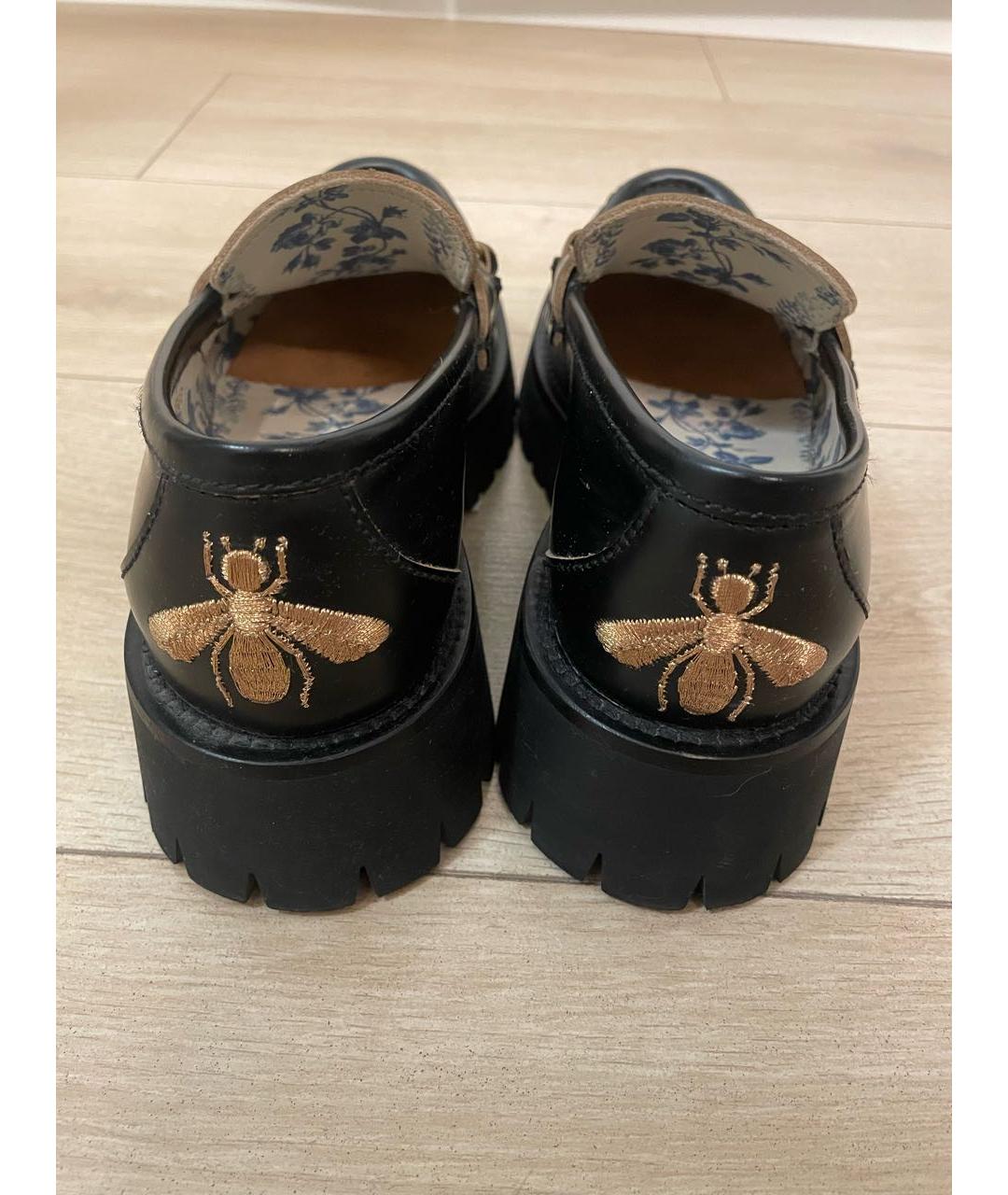 GUCCI Черные кожаные лоферы, фото 3