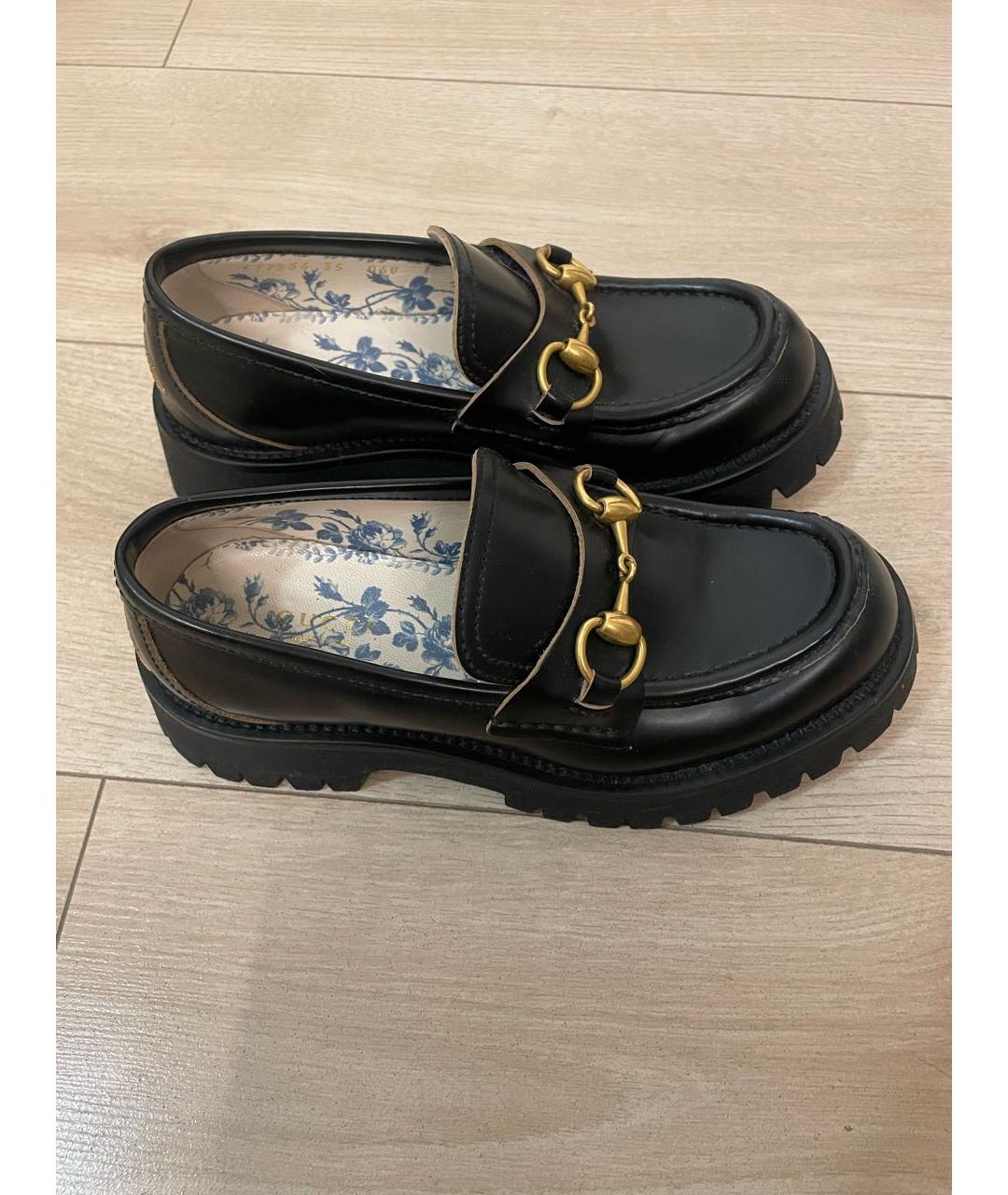 GUCCI Черные кожаные лоферы, фото 4