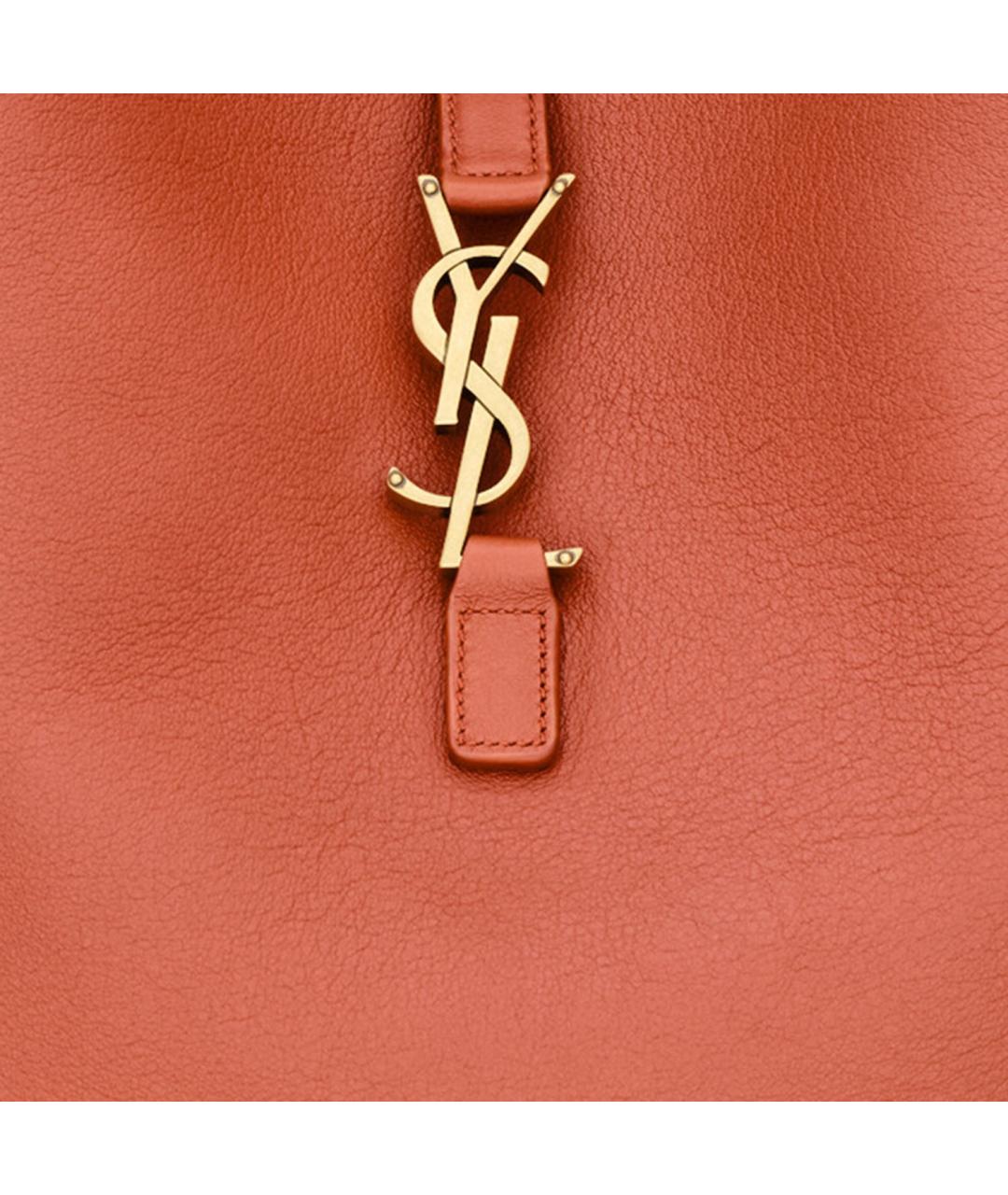 SAINT LAURENT Оранжевая кожаная сумка через плечо, фото 5
