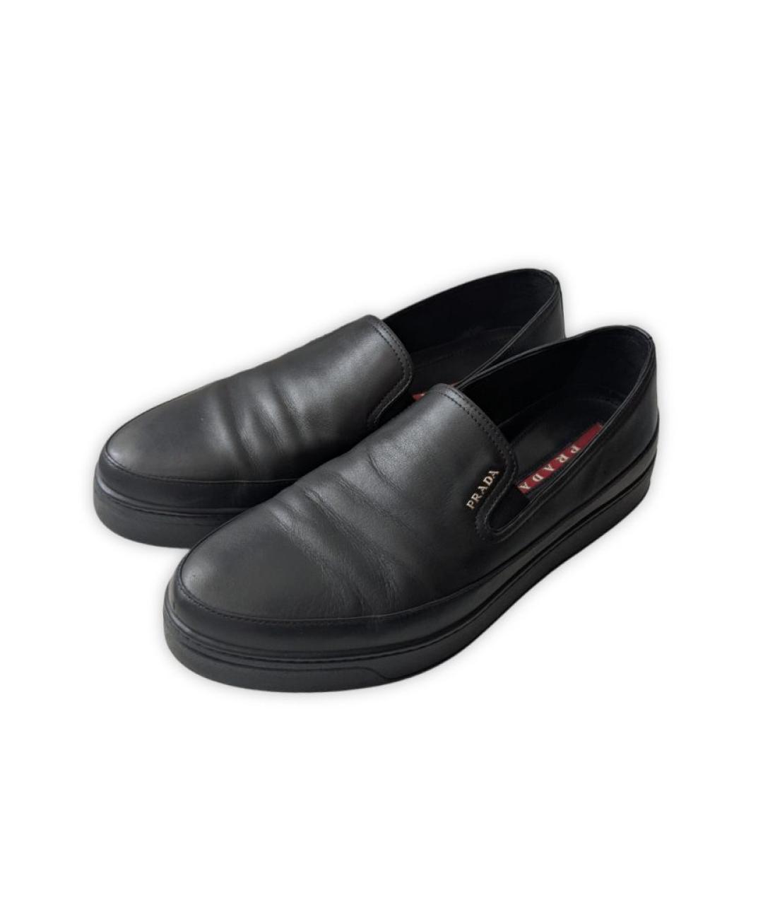 PRADA Черные кожаные лоферы, фото 2