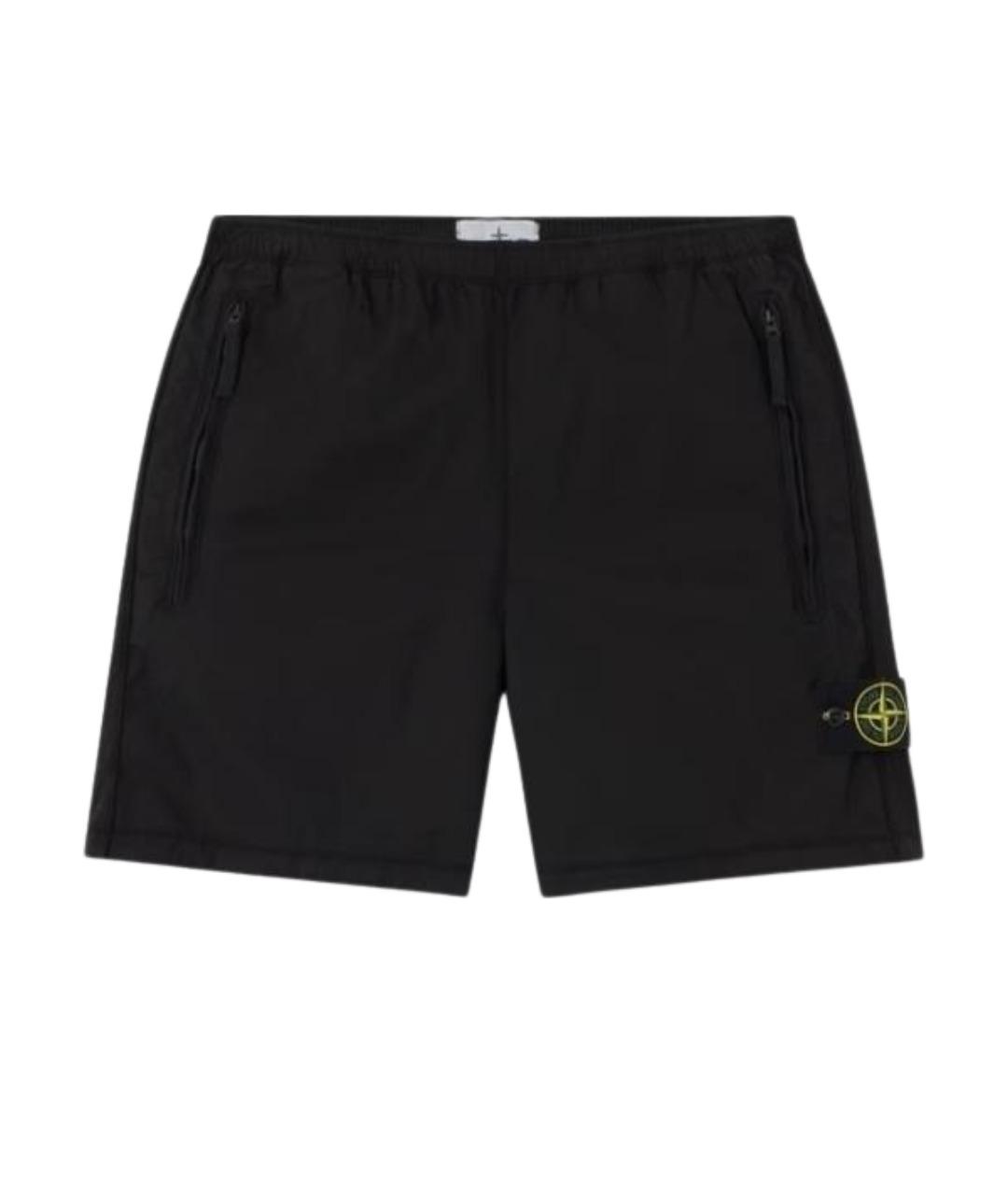 STONE ISLAND Черные хлопковые шорты, фото 1