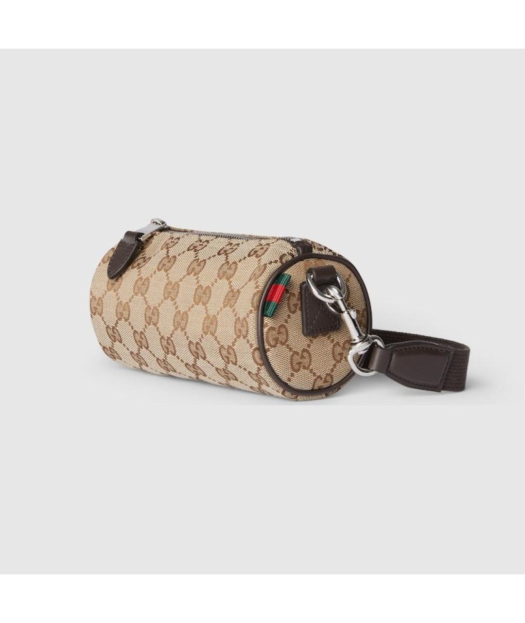 GUCCI Бежевая жаккардовая сумка на плечо, фото 2