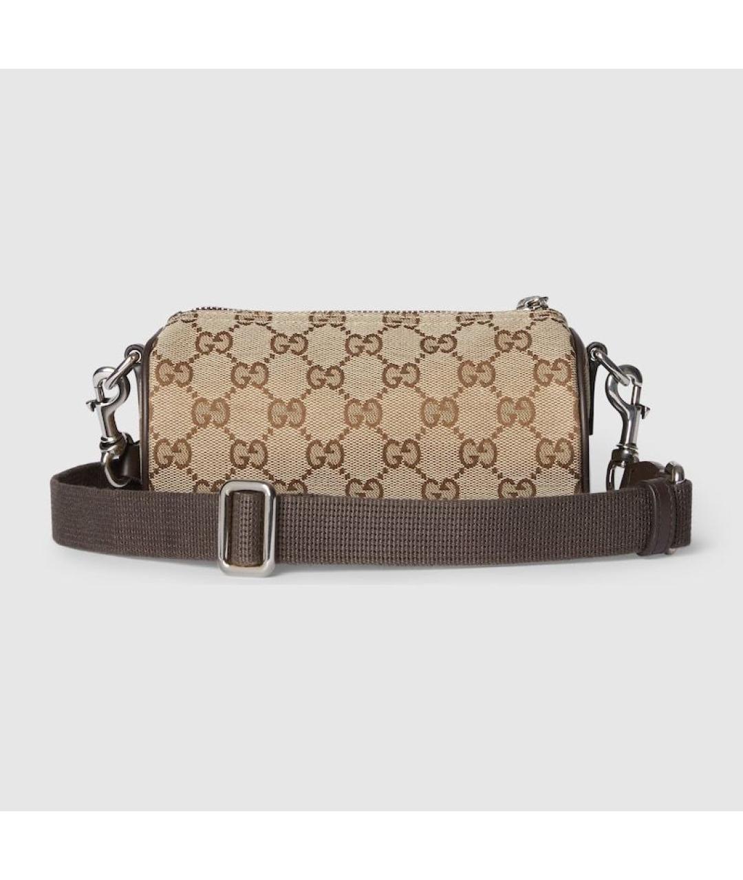 GUCCI Бежевая жаккардовая сумка на плечо, фото 4