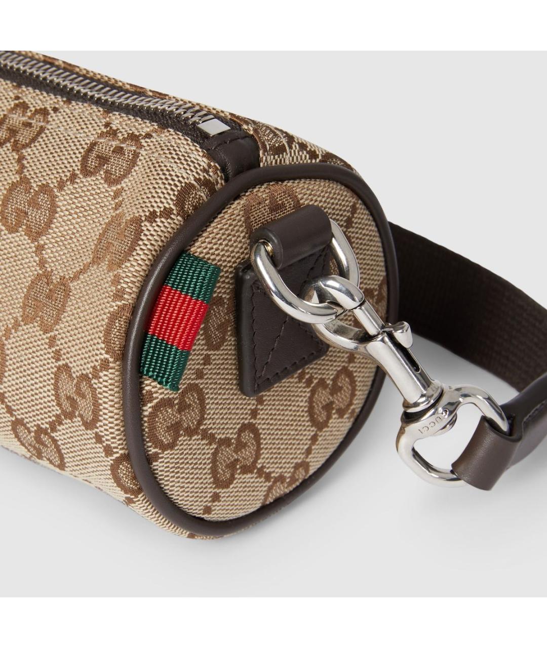 GUCCI Бежевая жаккардовая сумка на плечо, фото 3