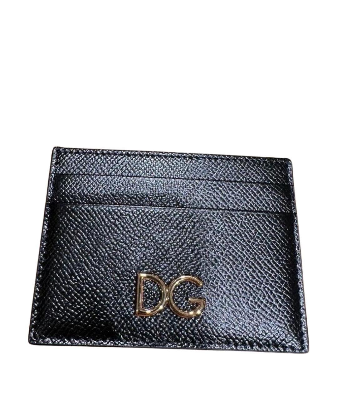 DOLCE&GABBANA Черный кожаный кардхолдер, фото 1