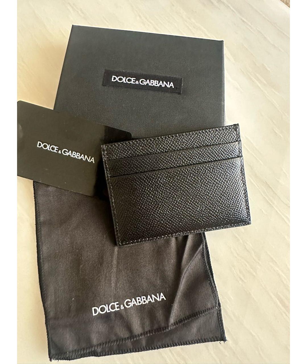 DOLCE&GABBANA Черный кожаный кардхолдер, фото 3