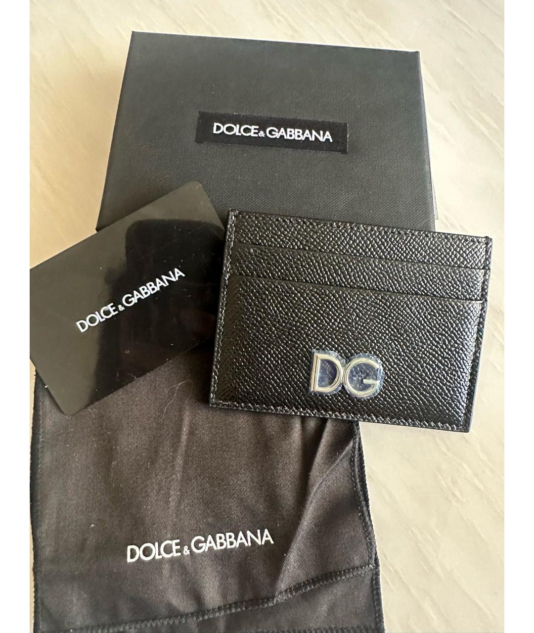 DOLCE&GABBANA Черный кожаный кардхолдер, фото 4