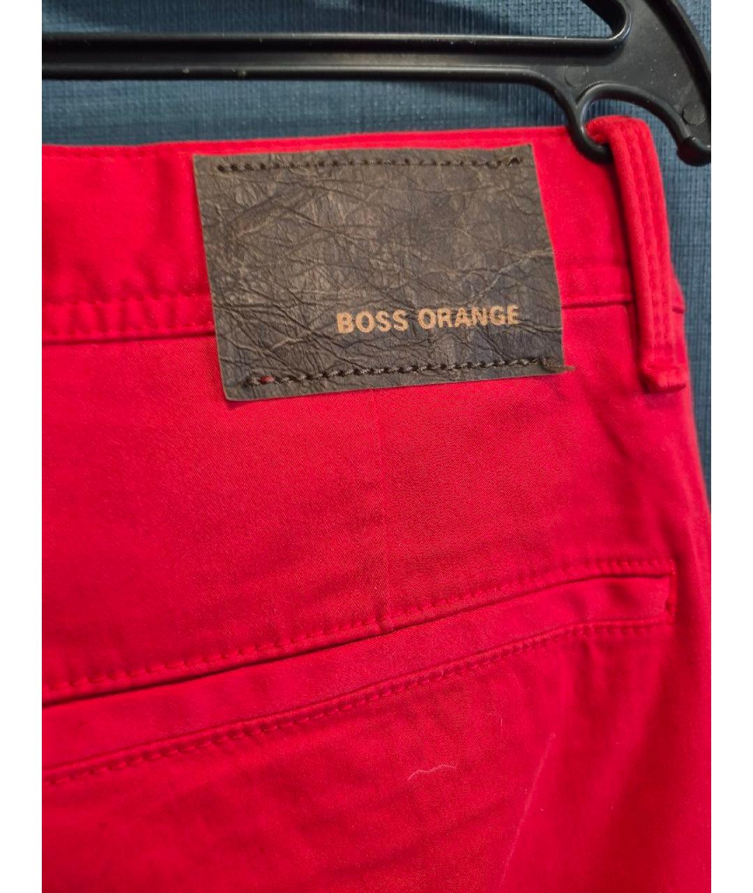 HUGO BOSS Красные хлопковые брюки чинос, фото 7