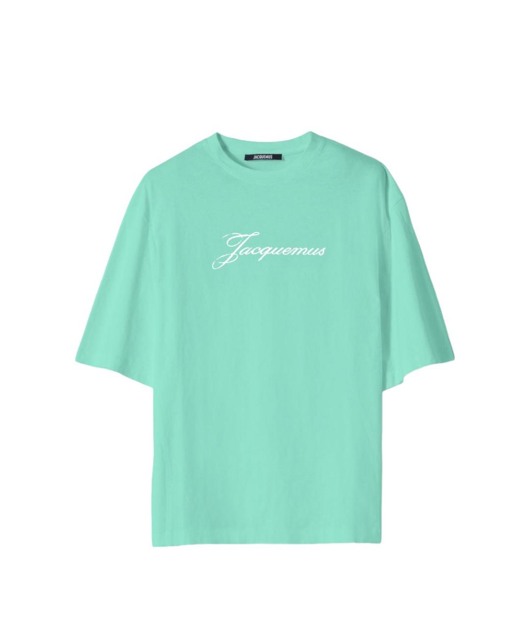 JACQUEMUS Салатовая хлопковая футболка, фото 1