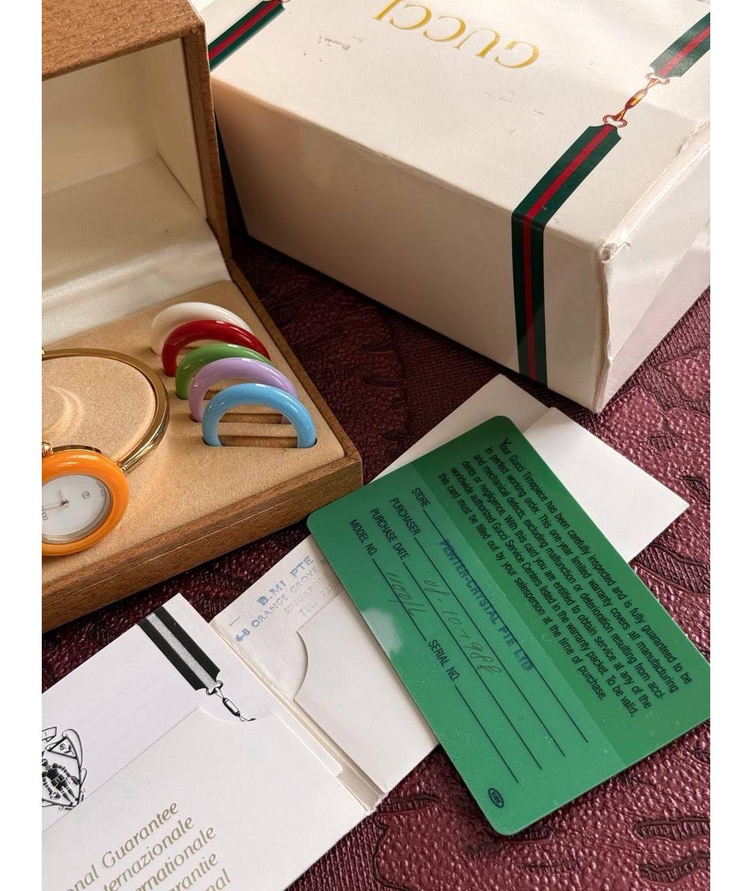 GUCCI Золотые пластиковые часы, фото 4