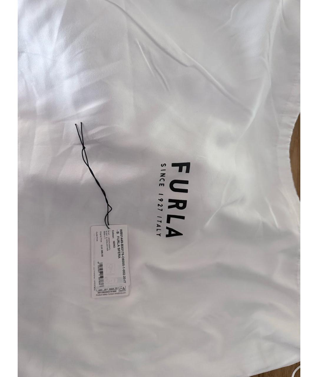 FURLA Черная кожаная сумка тоут, фото 7