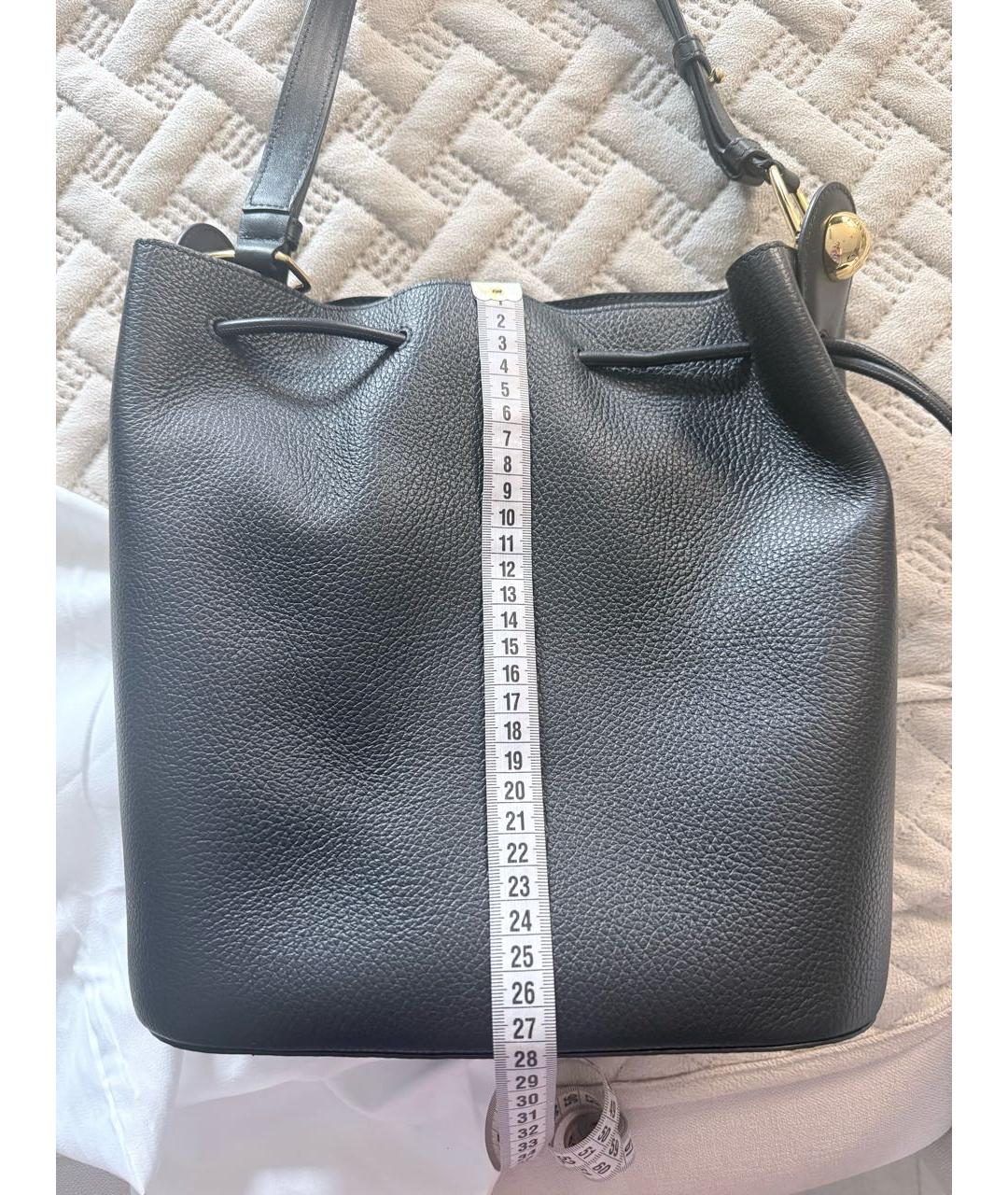 FURLA Черная кожаная сумка тоут, фото 2