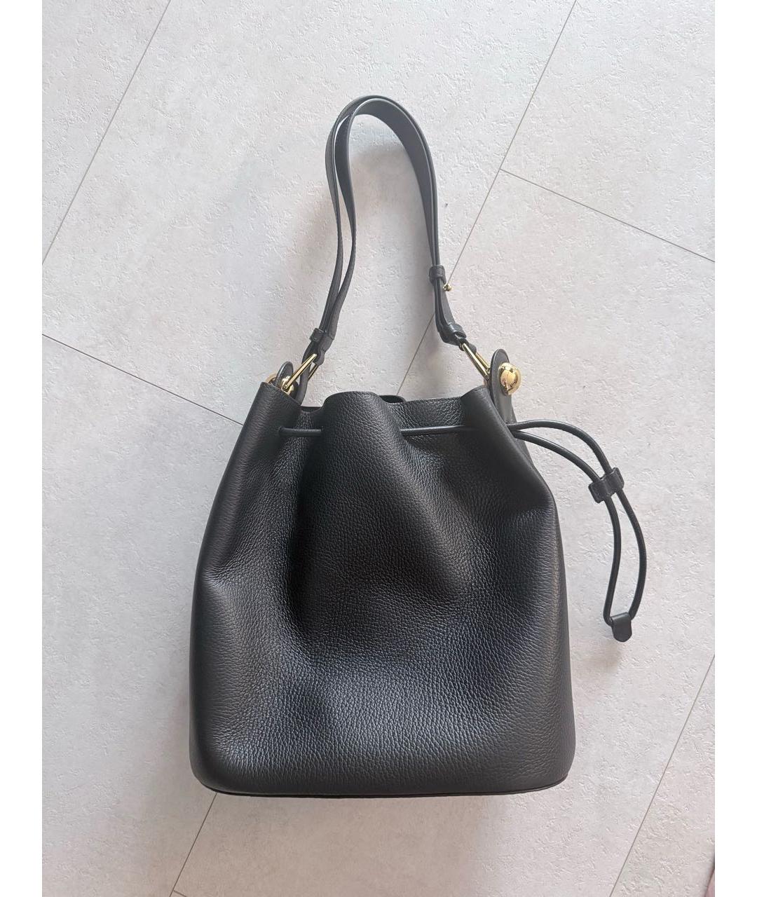 FURLA Черная кожаная сумка тоут, фото 8