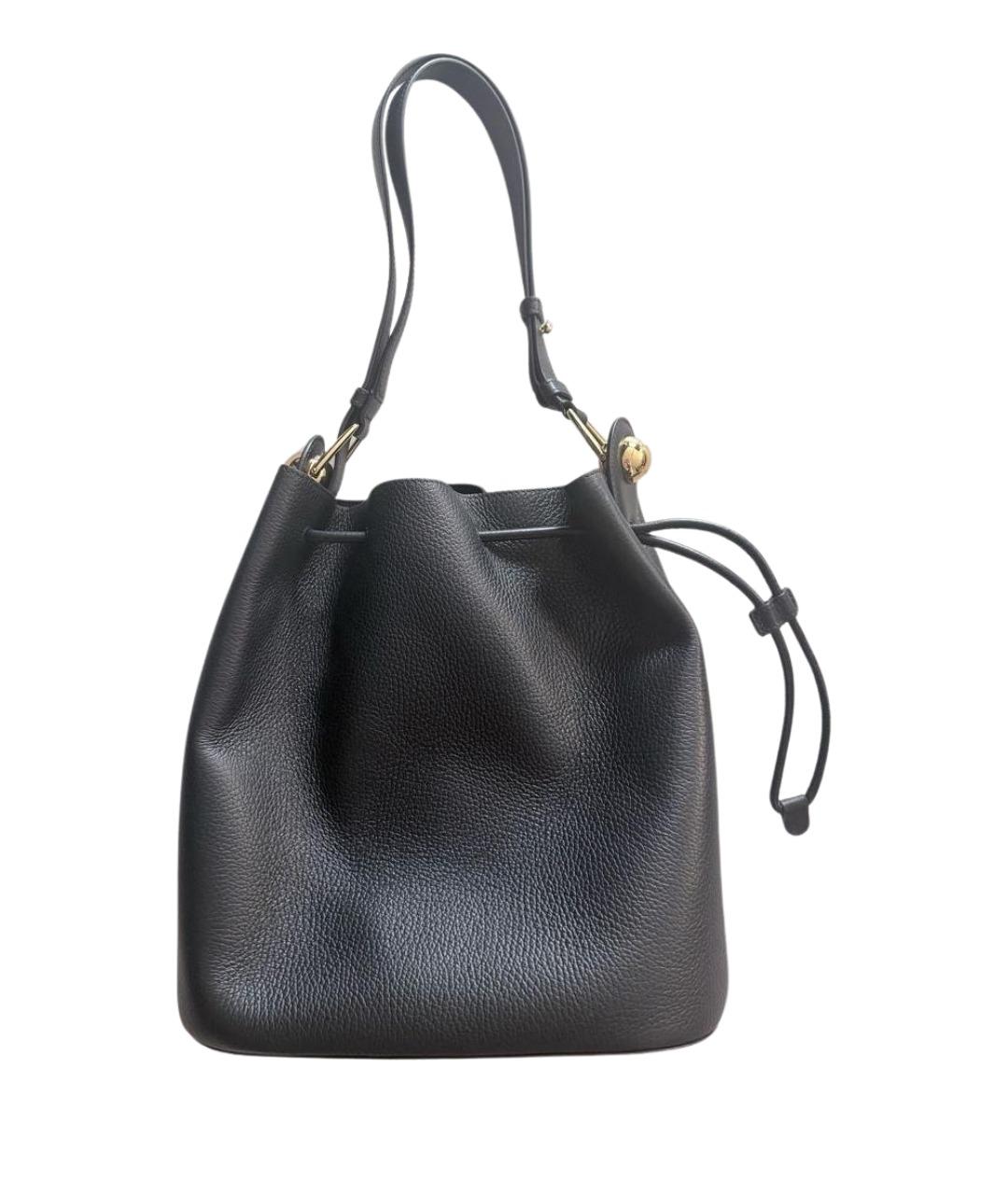 FURLA Черная кожаная сумка тоут, фото 1