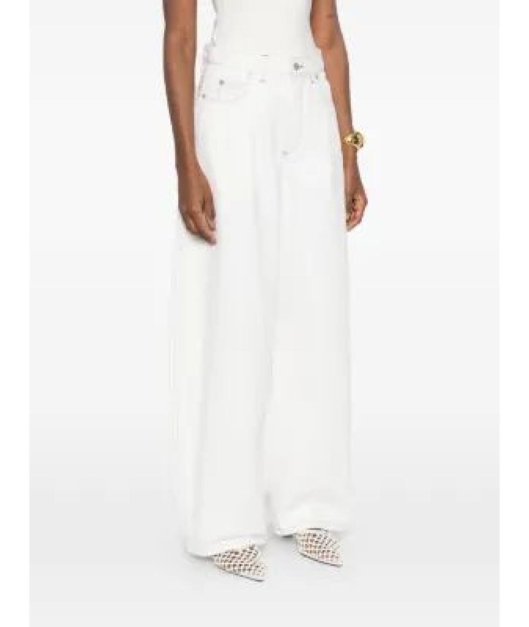 JACQUEMUS Белые хлопковые прямые джинсы, фото 3