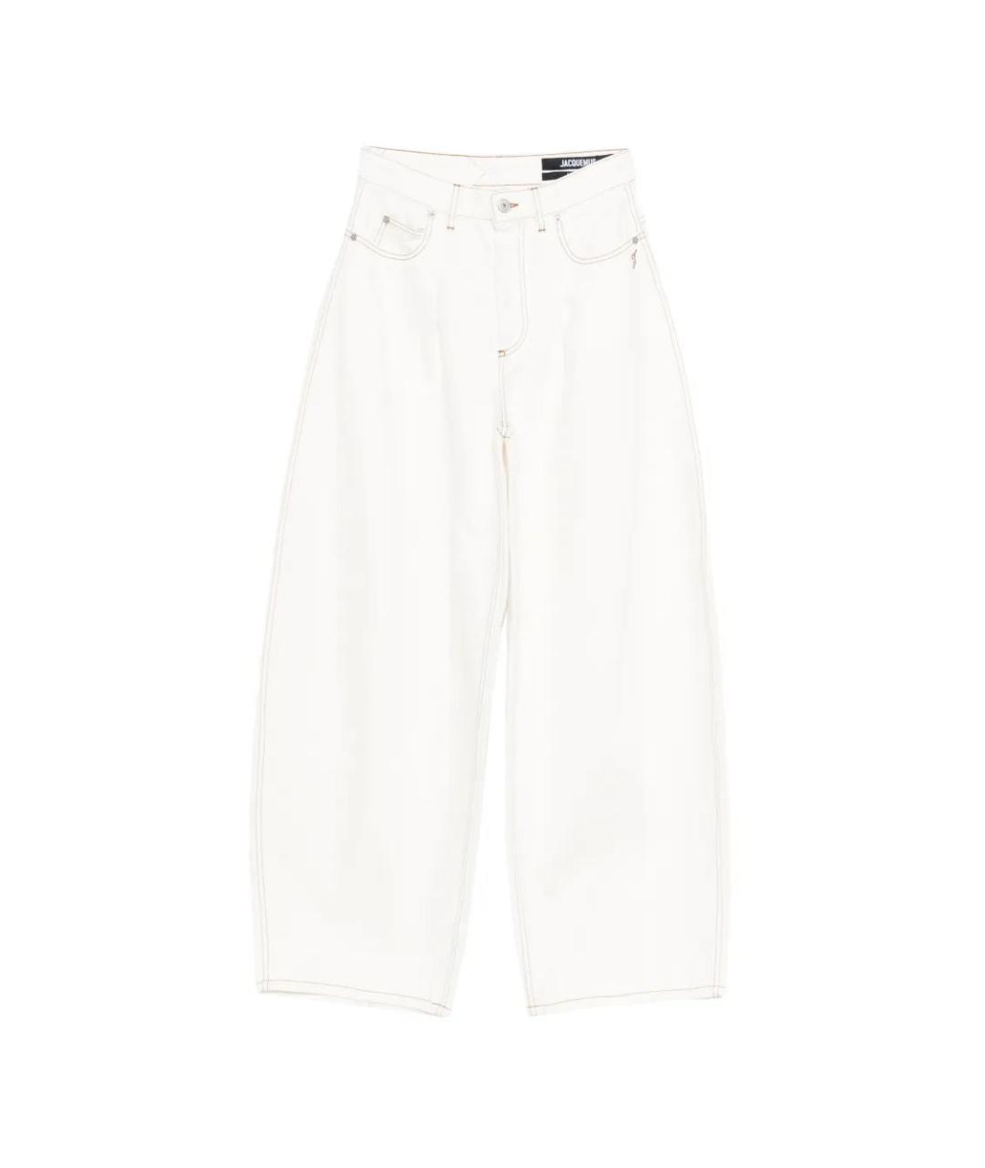 JACQUEMUS Белые хлопковые прямые джинсы, фото 1