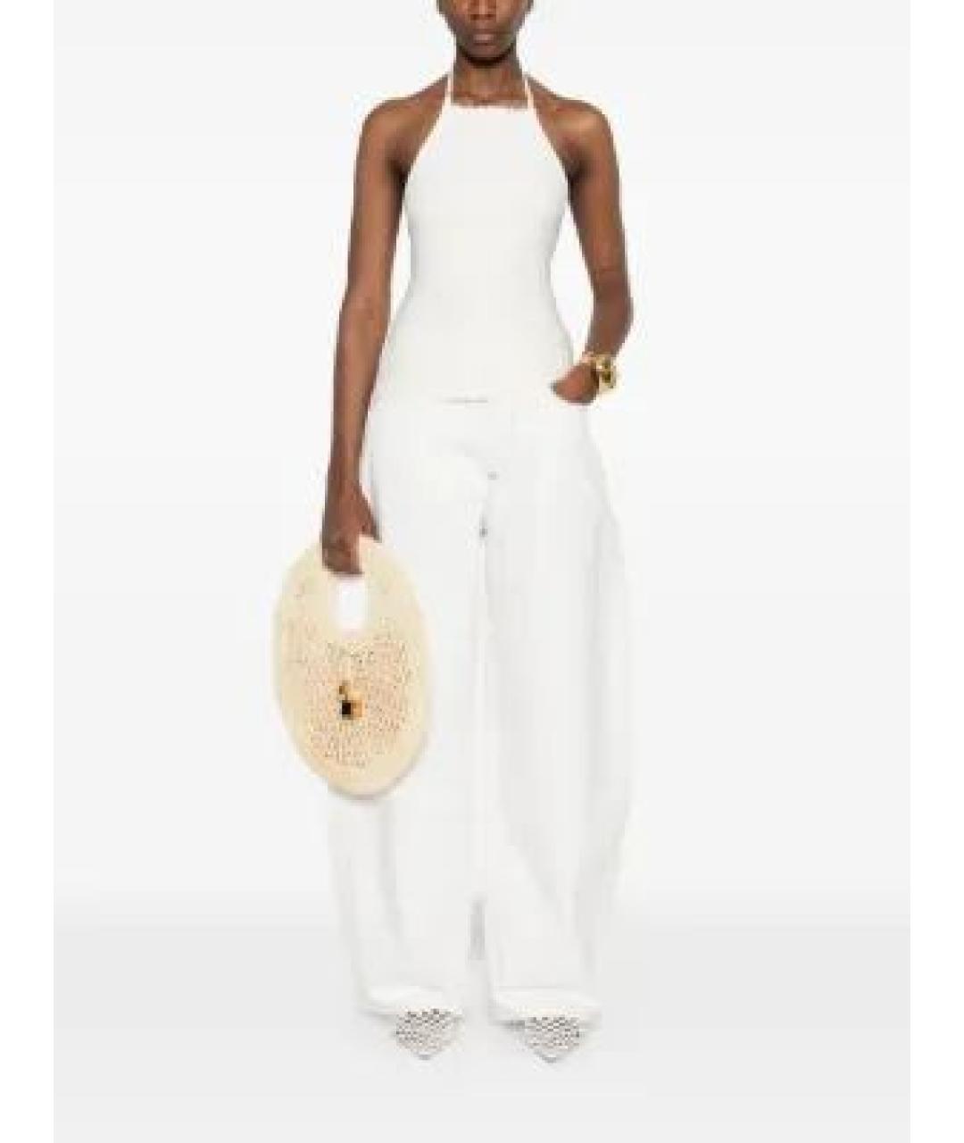 JACQUEMUS Белые хлопковые прямые джинсы, фото 2