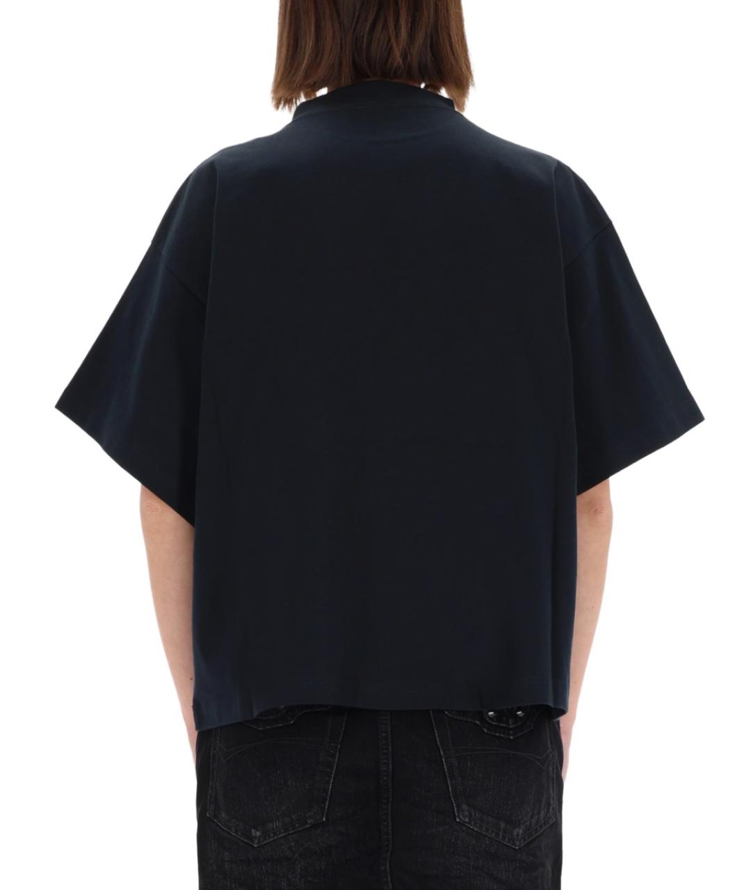BALENCIAGA Черная хлопковая футболка, фото 4