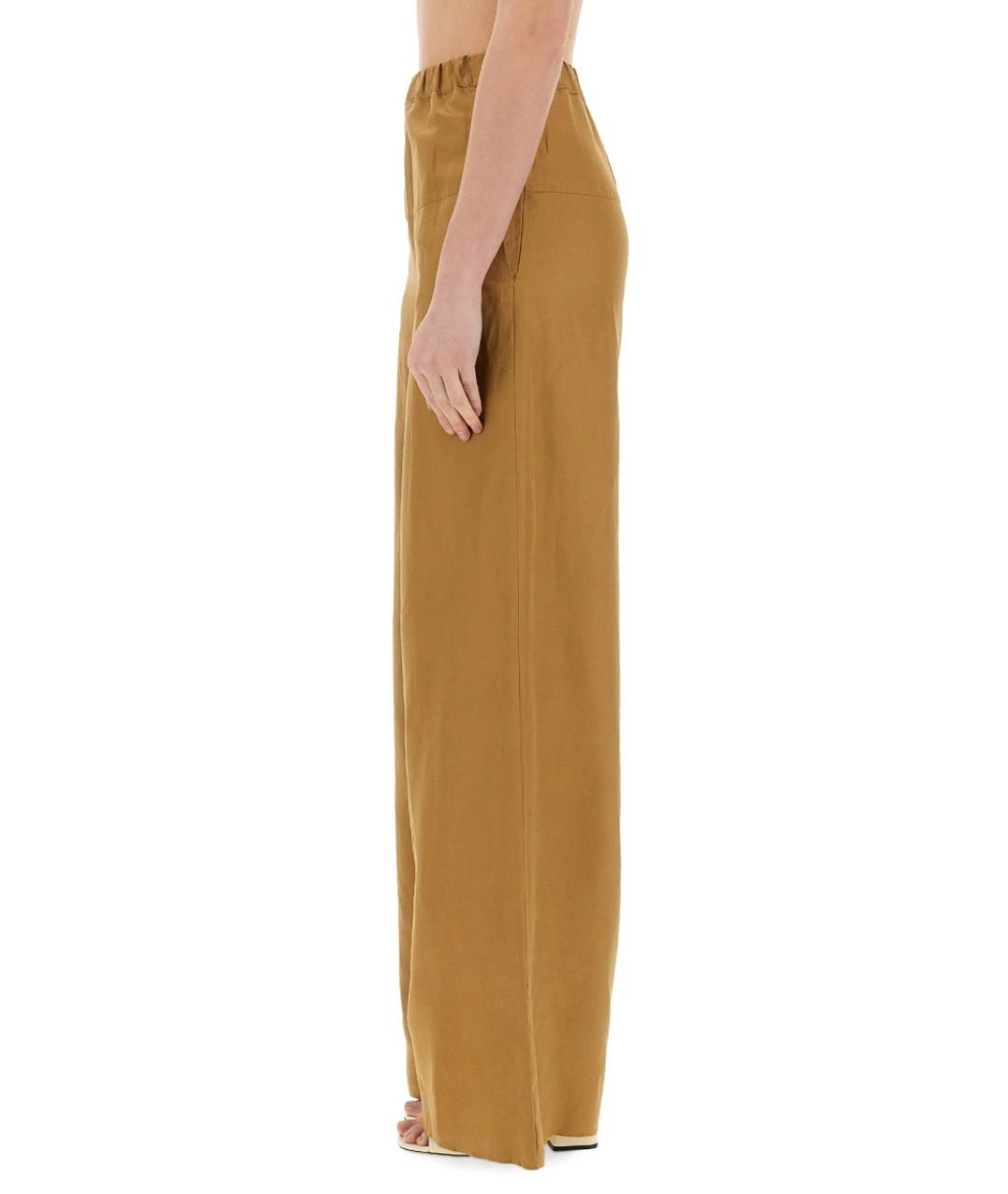 MAX MARA Бежевые льняные прямые брюки, фото 4