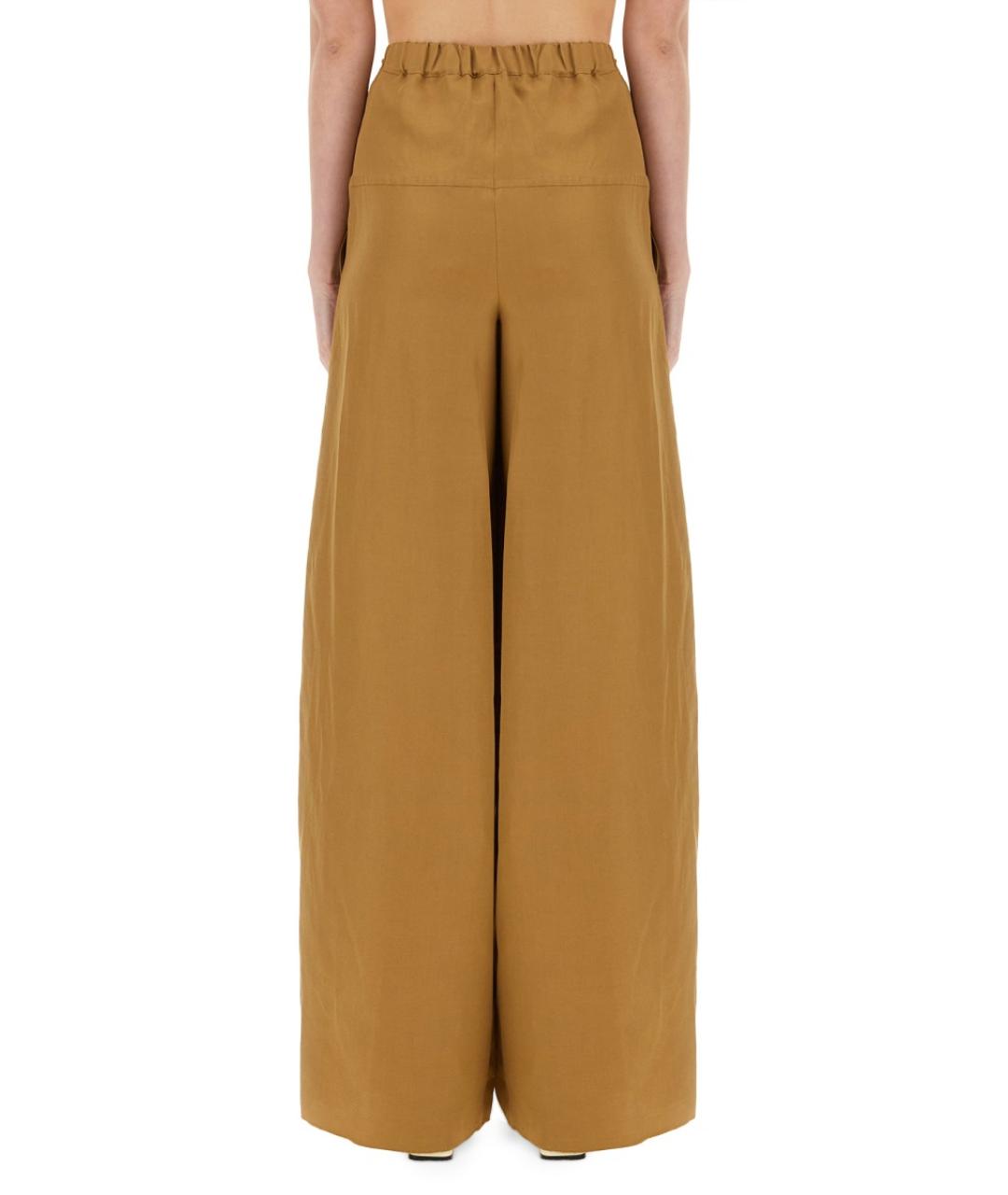 MAX MARA Бежевые льняные прямые брюки, фото 3