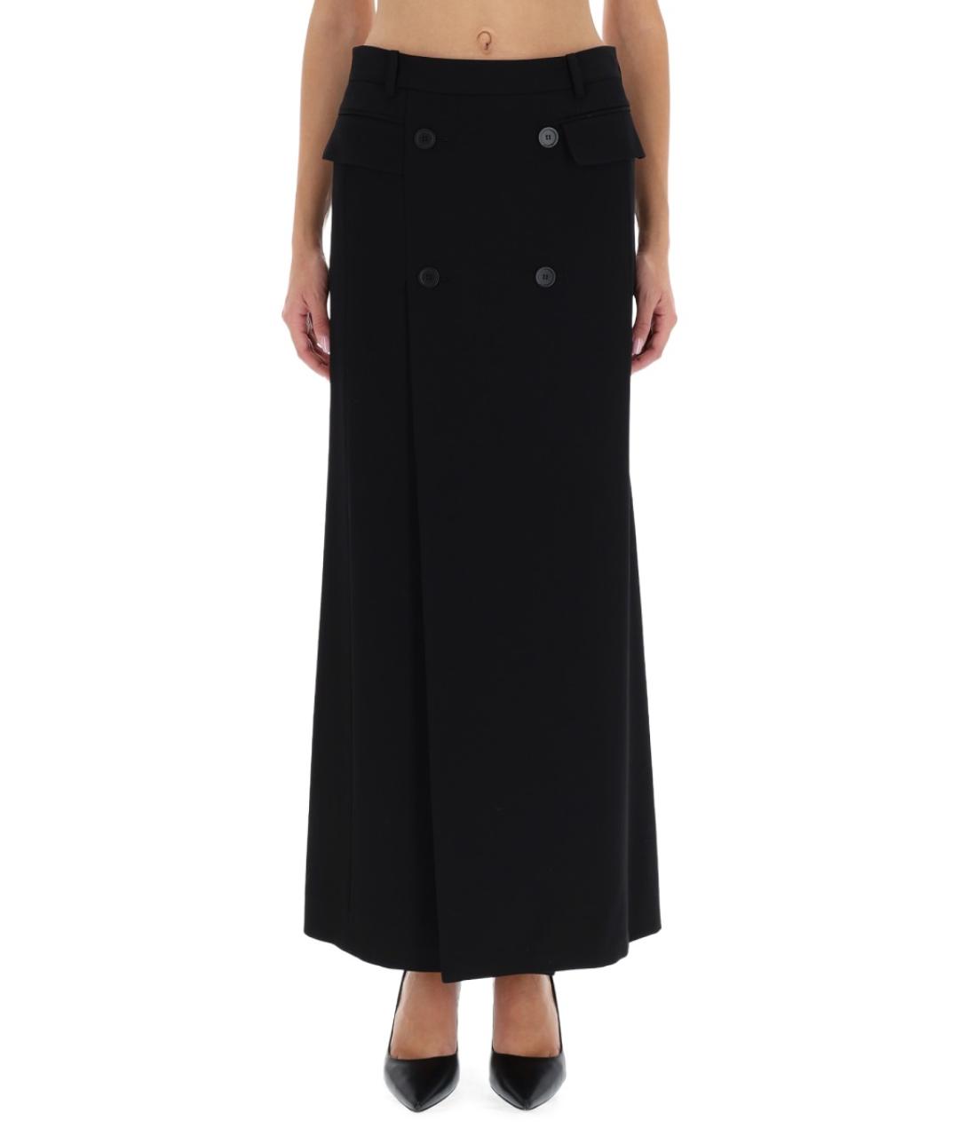 BALENCIAGA Черная вискозная юбка макси, фото 1