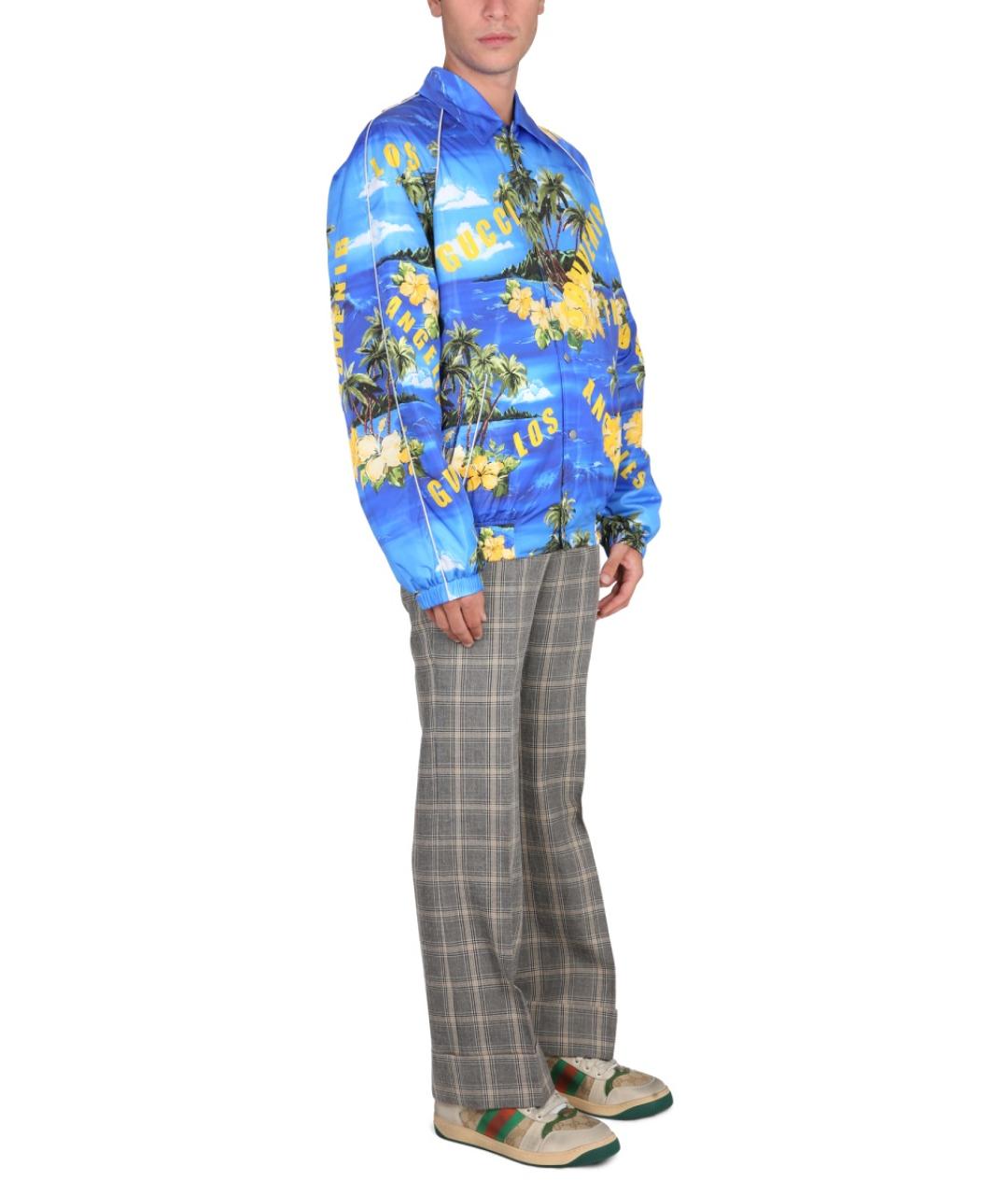 GUCCI Синяя полиамидовая куртка, фото 3
