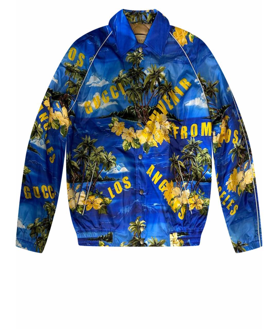 GUCCI Синяя полиамидовая куртка, фото 1