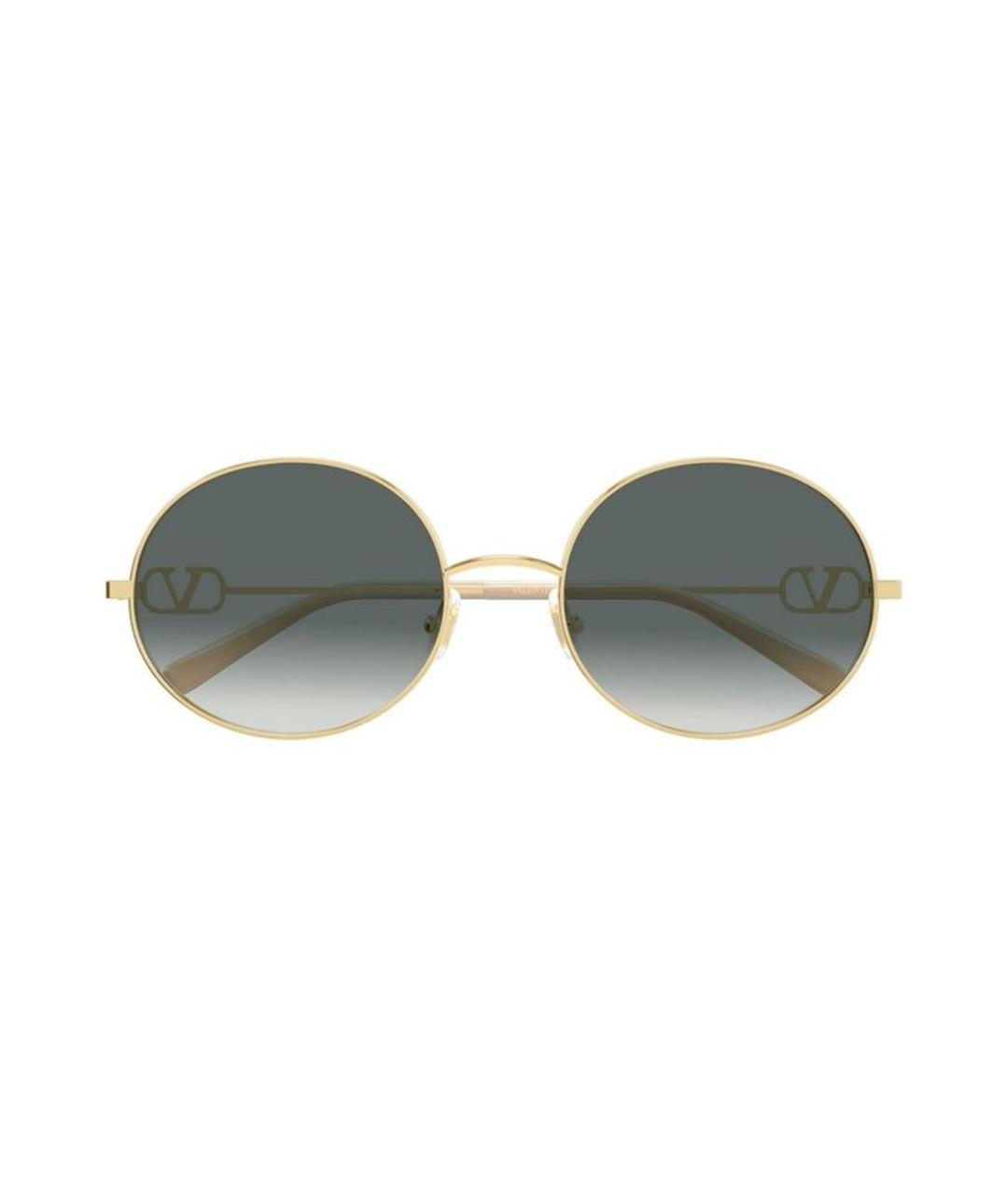 VALENTINO Золотые металлические солнцезащитные очки, фото 2