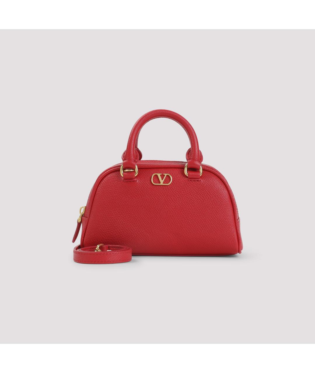 VALENTINO Красная кожаная сумка тоут, фото 2