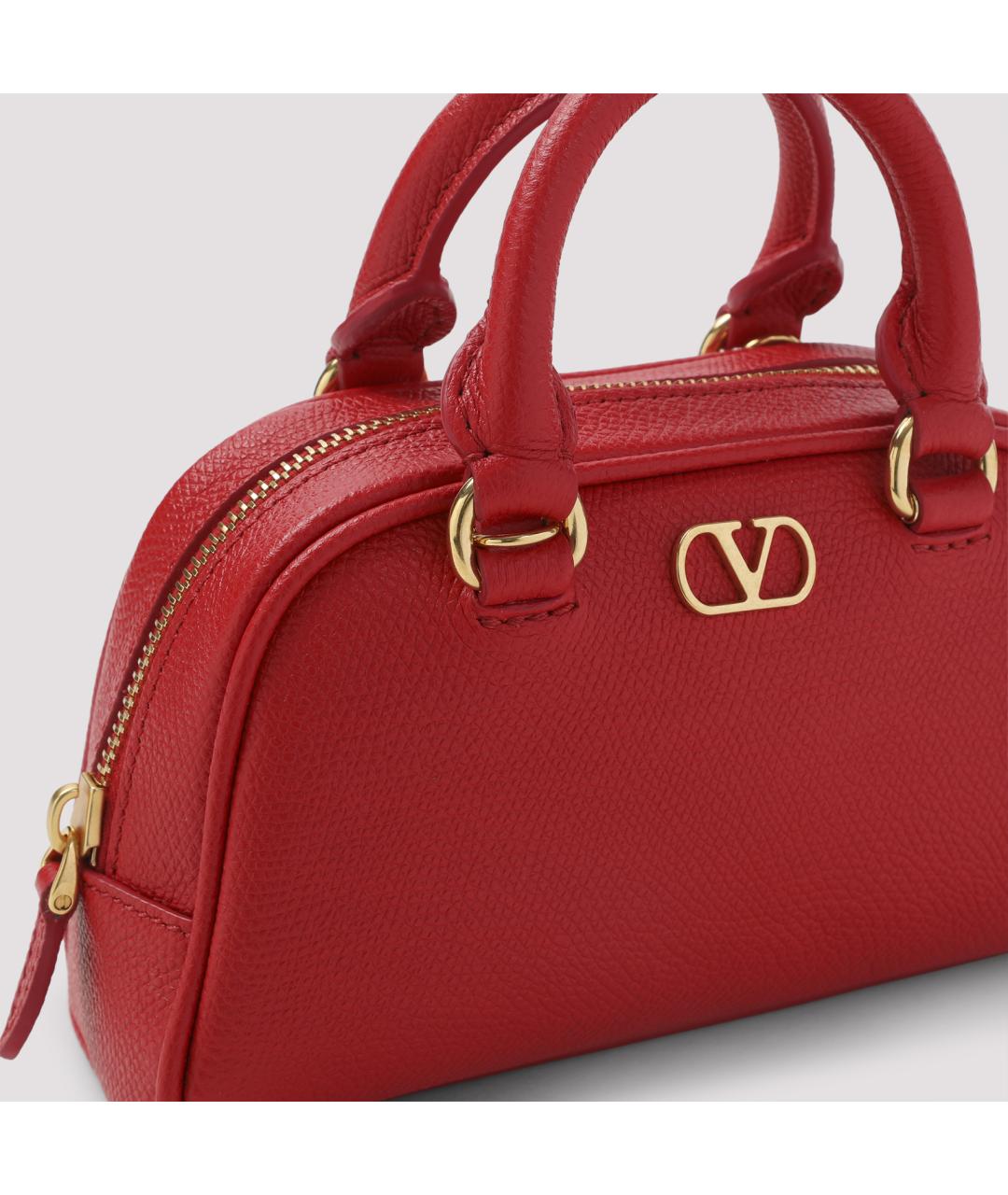 VALENTINO Красная кожаная сумка тоут, фото 4