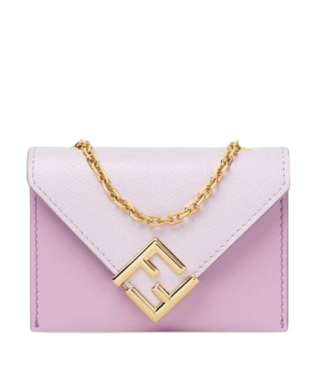 FENDI Фиолетовый кожаный кардхолдер, фото 1