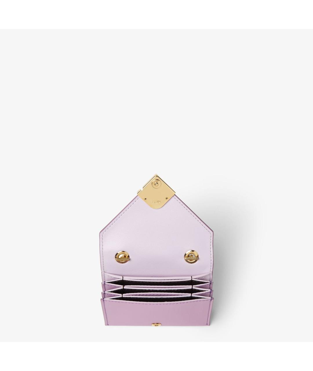 FENDI Фиолетовый кожаный кардхолдер, фото 3