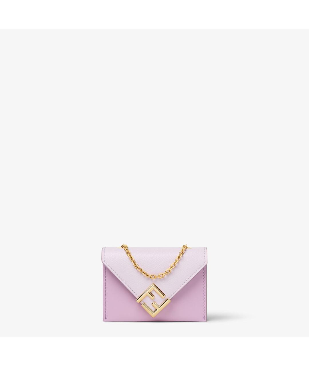 FENDI Фиолетовый кожаный кардхолдер, фото 4