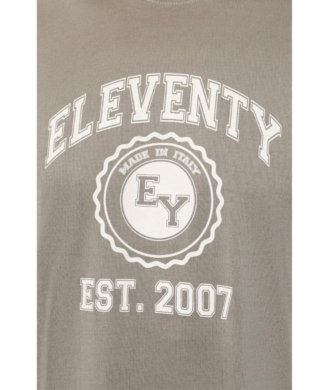 ELEVENTY Бежевая хлопковая футболка, фото 4